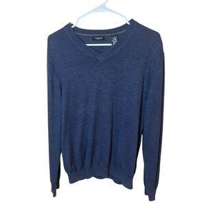 Van Heusen Womens Medium Navy Blue V-Neck Pullover Sweater